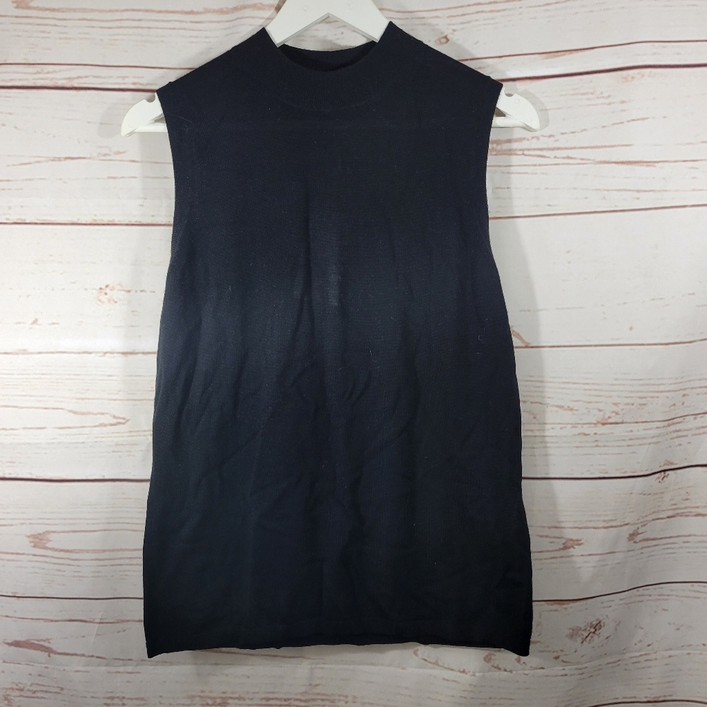 Boss Hugo Boss Women's Foebe Black Sleeveless Wool Sweater Size Large NWT